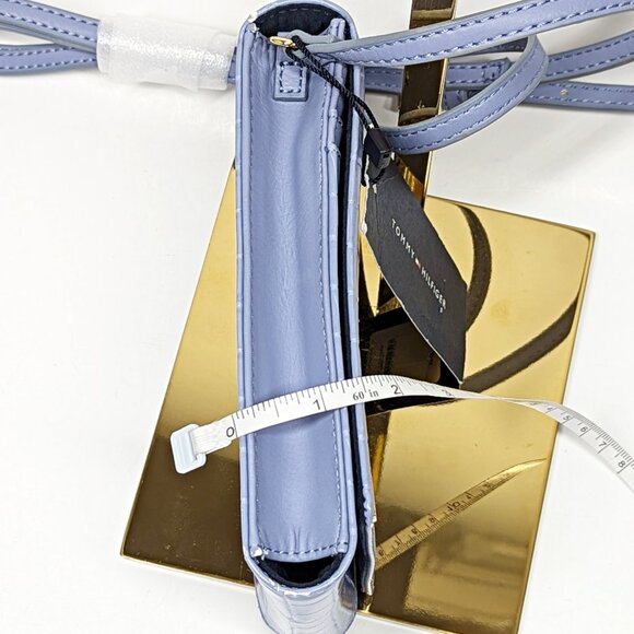 Tommy Hilfiger Julia Phone Crossbody Crocodile Blue Stone (MSRP $78) - Picture 6 of 9